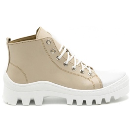 Polbut Botas femininas de couro D1 bege