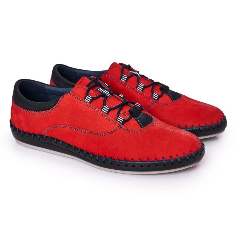 Bednarek Polish Shoes Sapatos de couro masculino Bednarek Red vermelho