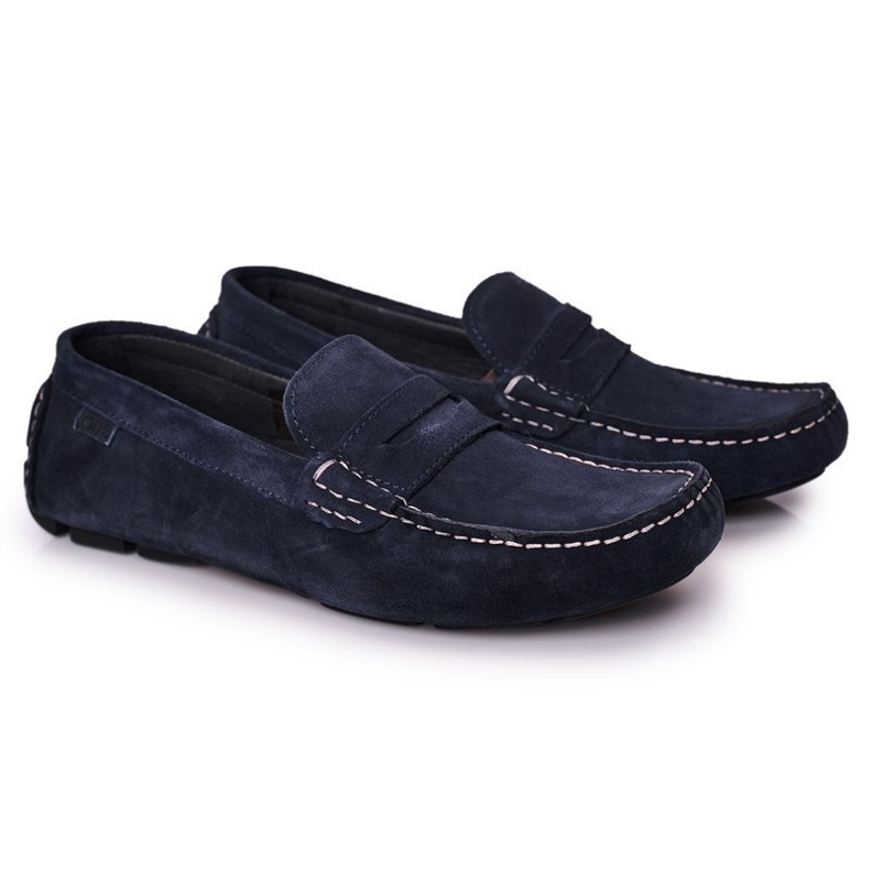 Mocassins casuais de camurça GOE HH1N4065 Azul marinho