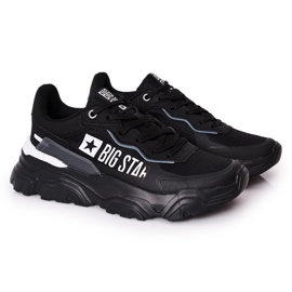 Tênis esportivos masculinos Memory Foam Big Star HH174209 preto-azul