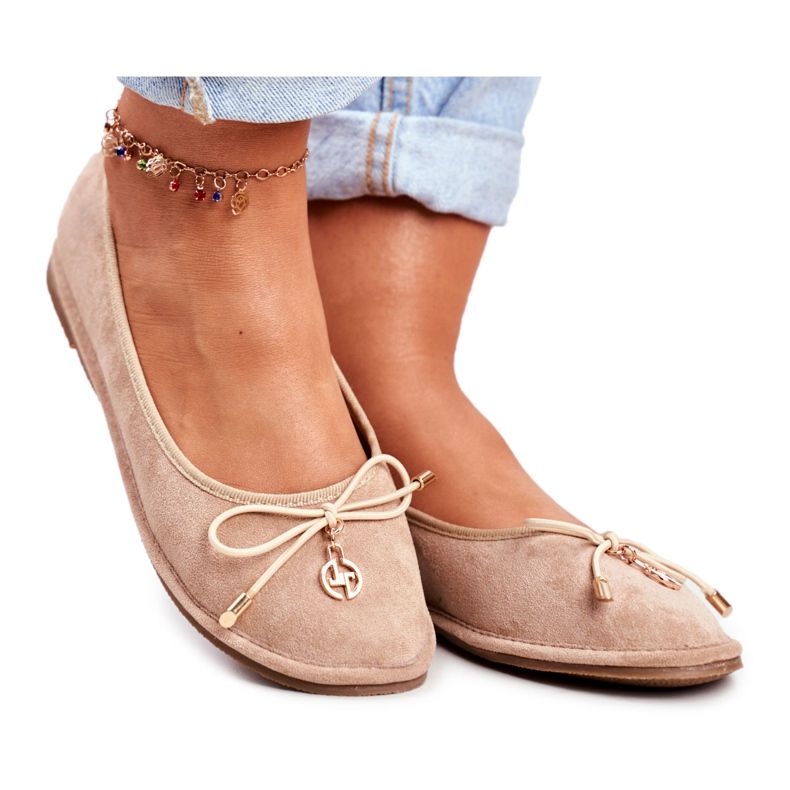Bailarinas Lu Boo Suede Bege Feminino