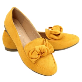Mocassins com um laço de mel 88-382 Amarelo Mocassins com um laço de mel 88-382 Amarelo