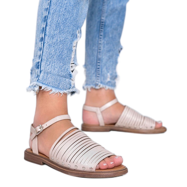 Sandálias Bege Castanho Sun Brilhante