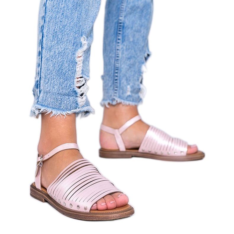 Sandálias rosa cintilantes Brown Sun