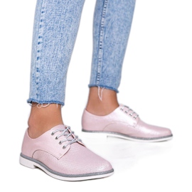 Sapatos rosa Kyoto brilhantes com orifícios Sapatos rosa Kyoto brilhantes com orifícios