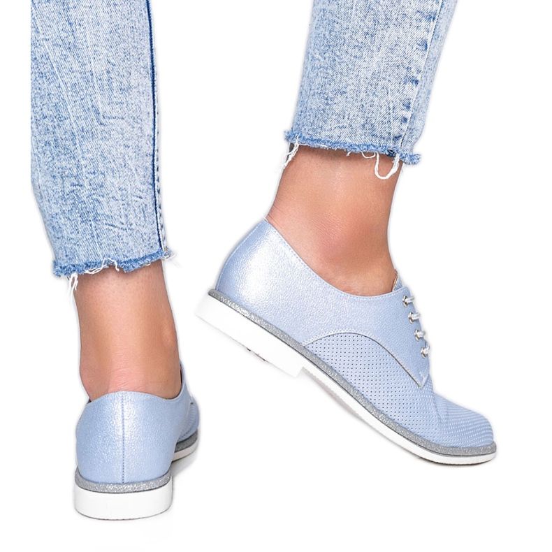 Sapatos aberturas Kyoto azuis brilhantes azul