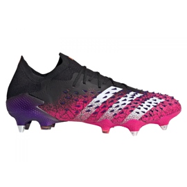Chuteiras Adidas Predator Freak.1 Low Sg M FW7246 de futebol grafite, preto, roxo preto