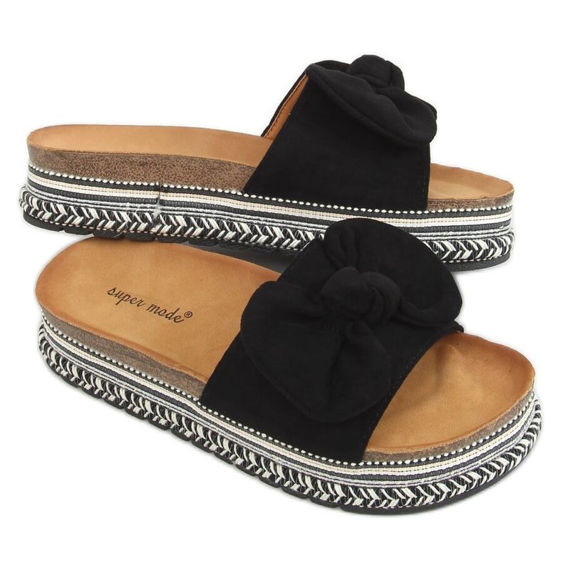 Sapatilhas pretas 7705 pretas na sola decorada preto