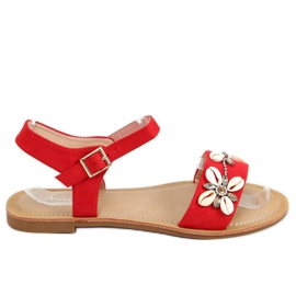 Sandálias com conchas vermelhas M78 Vermelho