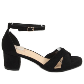 Sandálias pretas de salto alto 8832 pretas preto