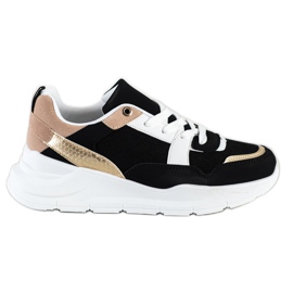 SHELOVET Tênis elegantes com malha preto