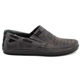 Polbut Sapatos masculinos, mocassins perfurados J68 / 2L cinza