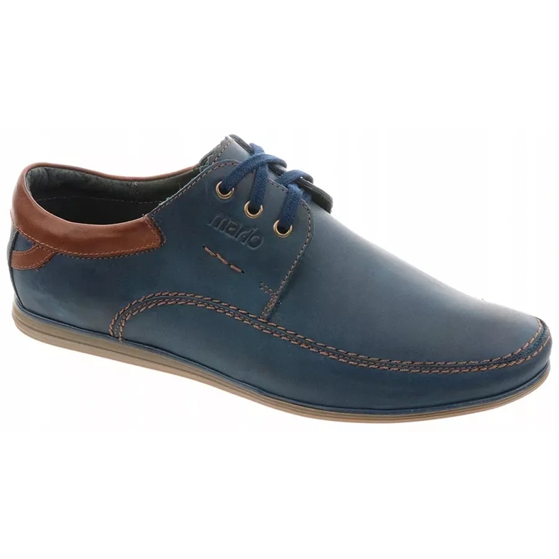 Mario Pala Sapatos de couro masculino 594 azul marinho