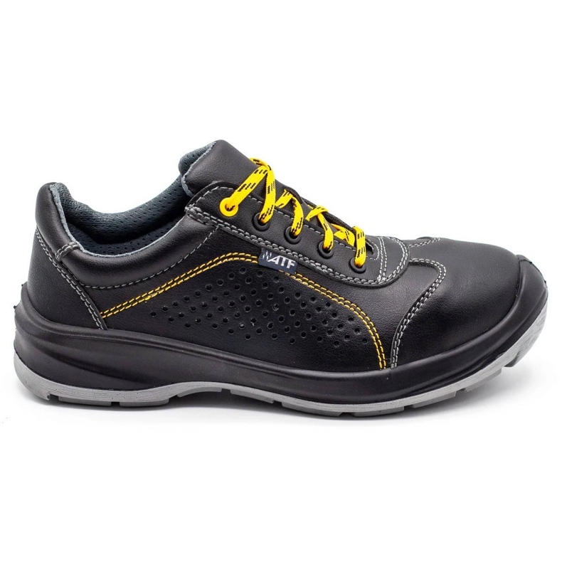 ŁUKPOL Sapatos de trabalho masculinos negros Techwork 1128 preto