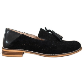 Filippo Senhores de couro com franjas preto Filippo Senhores de couro com franjas preto