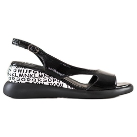 Filippo Sandálias de cunha confortáveis preto