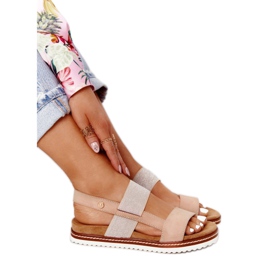 EVE Sandálias Com Punho Prateado Bege Almeria