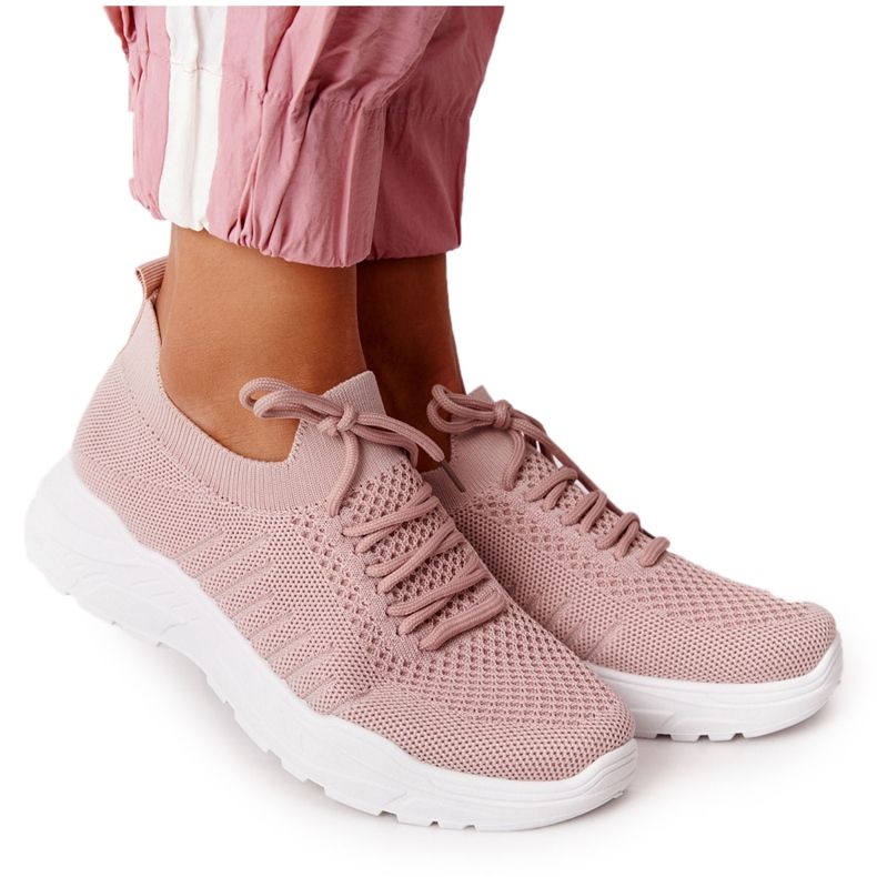 PS1 Sapatos esportivos femininos tênis Régua rosa branco