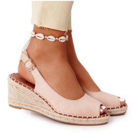 PG1 Sandálias Beige Wedge Com Bege Trançado Las Palomas PG1 Sandálias Beige Wedge Com Bege Trançado Las Palomas