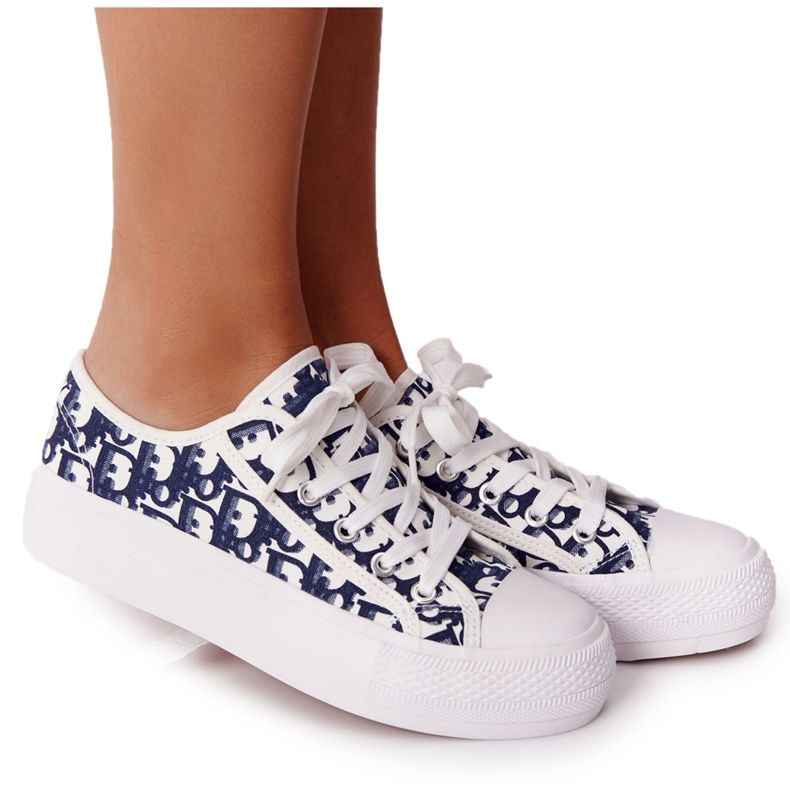 PS1 Tênis feminino logado branco e preto - folga