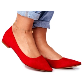 EVE Bailarinas femininas em Spitz Suede Red Westley vermelho