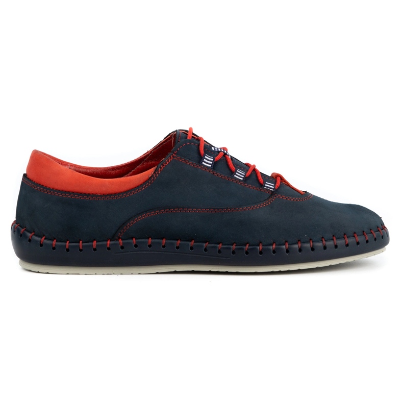 Olivier Sapatos casuais masculinos 312K azul marinho nobuck