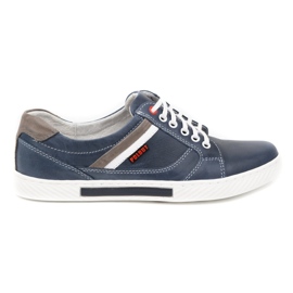 Polbut Sapatos masculinos J47 azul marinho com cinza multicolorido