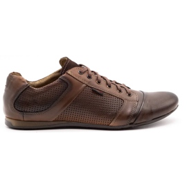 Lemar Sapatos de couro masculino 882 marrom castanho