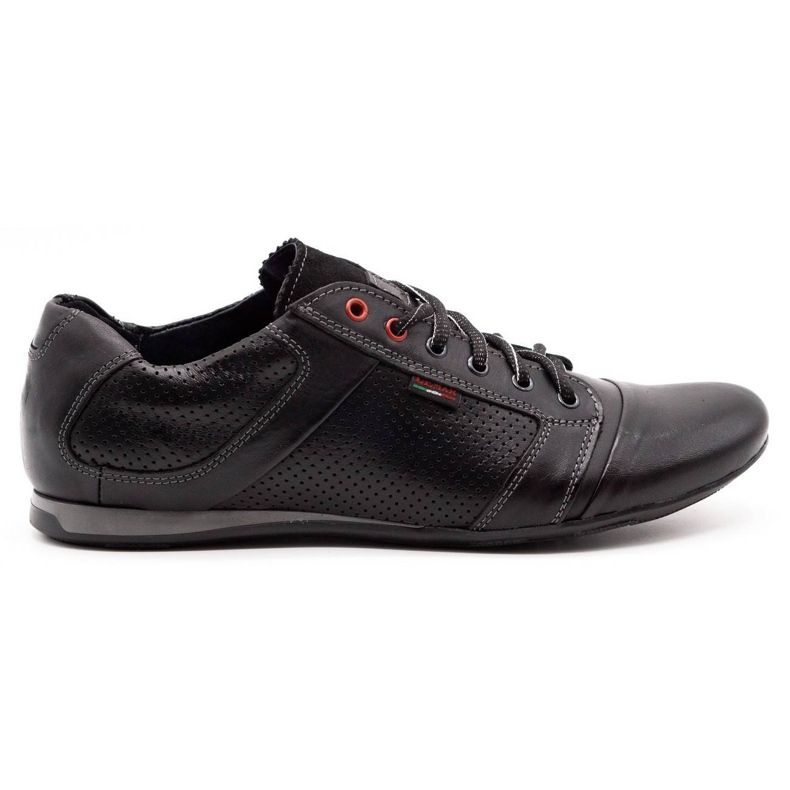 Lemar Sapatos de couro masculinos negros 882 preto