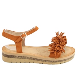 Sandálias com franjas camelo JN315 Camel castanho