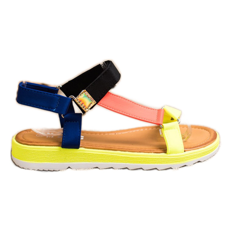 SHELOVET Sandálias elegantes com velcro multicolorido