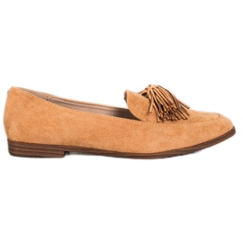 Evento Lordes de camurça com franjas marrom