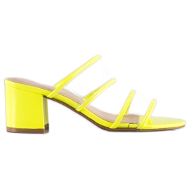 Small Swan Chinelos com tiras transparentes amarelo Small Swan Chinelos com tiras transparentes amarelo