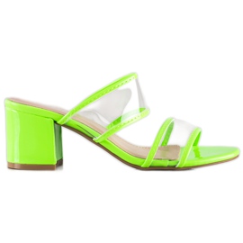 Small Swan Chinelos com tiras transparentes verde Small Swan Chinelos com tiras transparentes verde