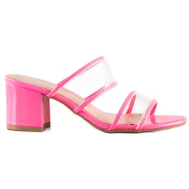 Small Swan Chinelos com tiras transparentes rosa