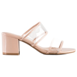 Small Swan Chinelos com tiras transparentes bege Small Swan Chinelos com tiras transparentes bege