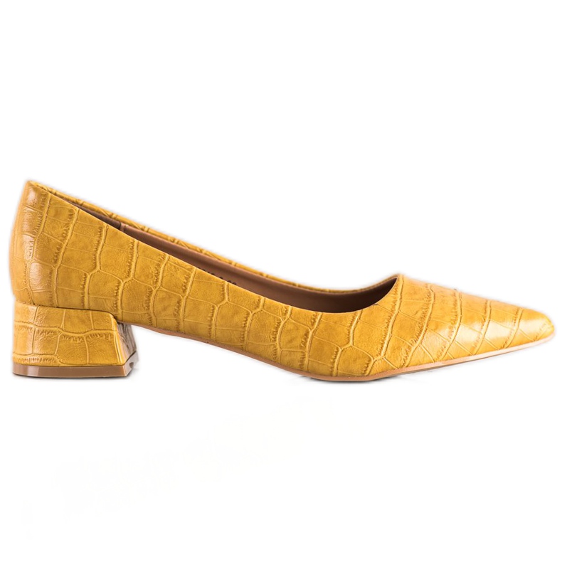 Sweet Shoes Bombas clássicas de salto baixo amarelo