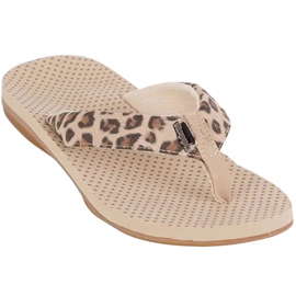 Chinelos femininos Kappa Fayola bege 242980 4150 marrom