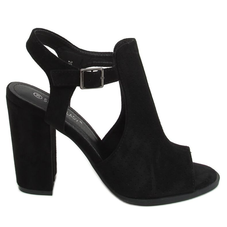 Sandálias pretas de salto alto 2B7L6897-3 Pretas preto
