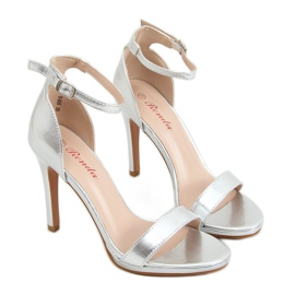 Sandálias prateadas com salto alto S-835 Silver prata