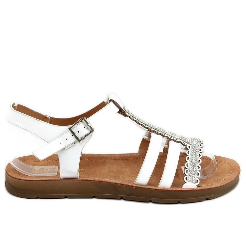 Sandálias femininas brancas L-375 brancas branco