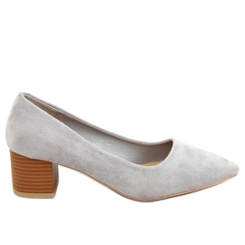 Sapatos com salto de madeira cinza CL75P cinza