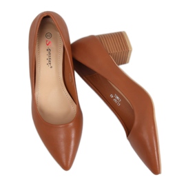 Bombas de salto alto camelo CL76P Camel marrom
