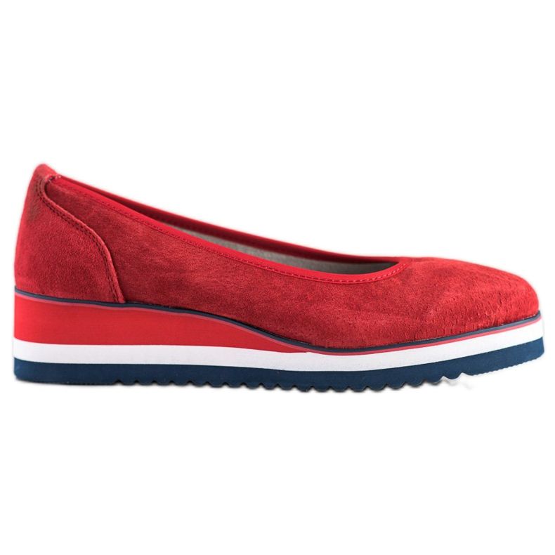 Filippo Bombas de cunha de couro vermelho