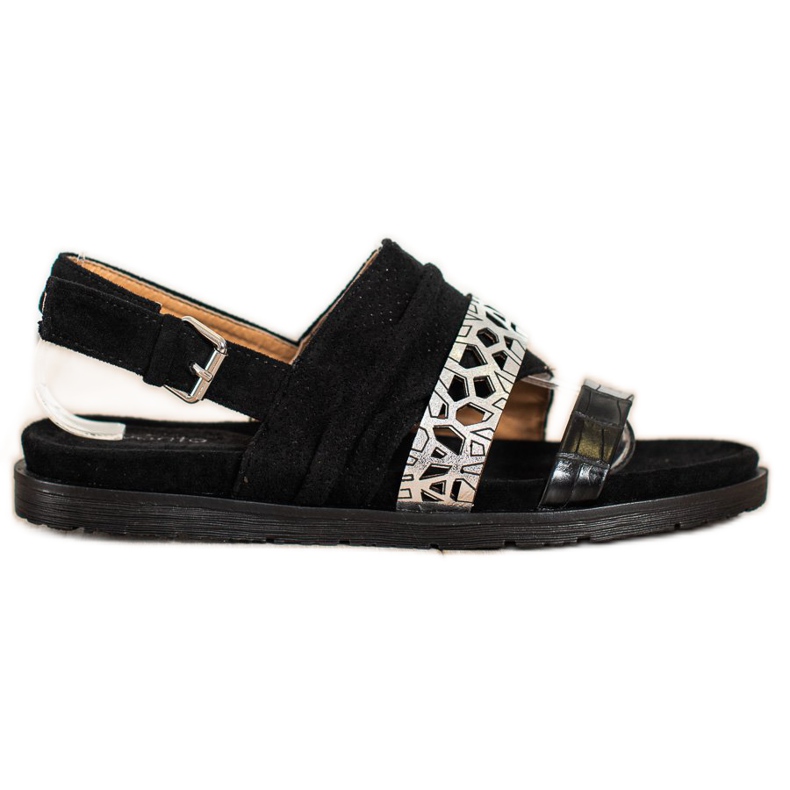 Evento Sandálias elegantes com fivela preto