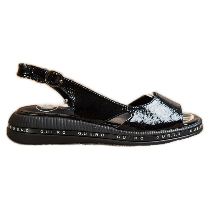 Filippo Sandálias lacadas confortáveis preto