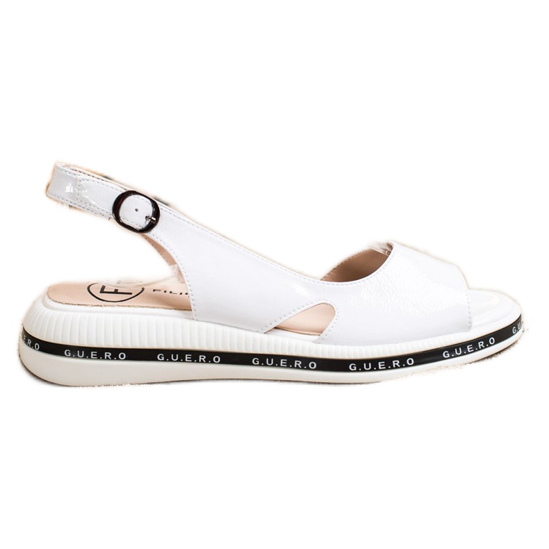 Filippo Sandálias lacadas confortáveis branco