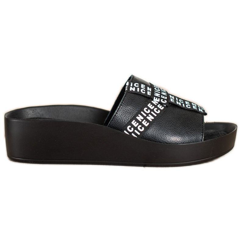 Filippo Chinelos de couro da moda preto