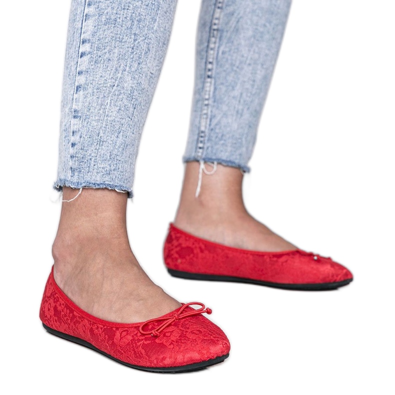 Alessandra bailarinas de renda vermelha vermelho Alessandra bailarinas de renda vermelha vermelho