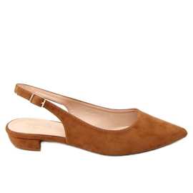 Bailarinas com um camelo de salto aberto Camelo MM-801 castanho